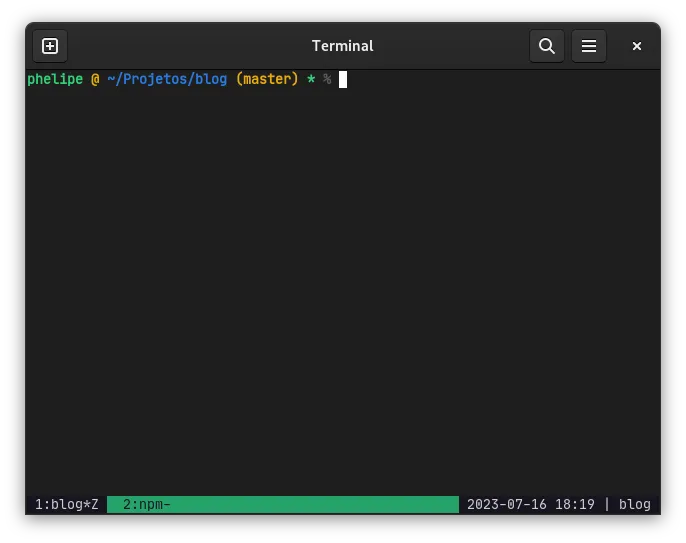 A zsh shell session with a prompt showing '*' as an indicator that there are jobs in the background